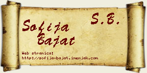 Sofija Bajat vizit kartica